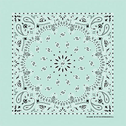 4-Pack USA Made Paisley Bandanna - MINT in a traditional paisley pattern, 100% cotton, made in the USA.