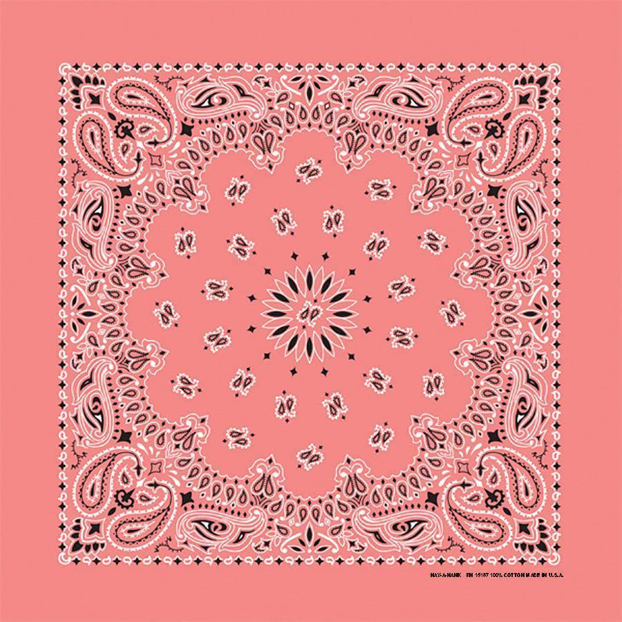 4-Pack USA Made Paisley Bandanna - STRAWBERRY featuring a vibrant strawberry color with traditional paisley design.