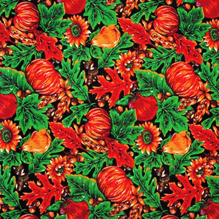 Thankful Threads Bandanna Assortment 4-Pack - Made In The USA - Colorful autumn-themed fabric pattern.