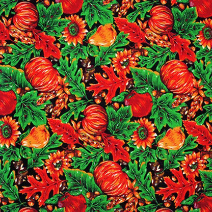 Thankful Threads Bandanna Assortment 4-Pack - Made In The USA - Colorful autumn-themed fabric pattern.