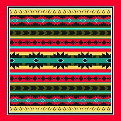 Desert Jewel Bandanna Assortment 4-Pack - Made In The USA colorful patterned bandanna featuring red, blue, and green designs.