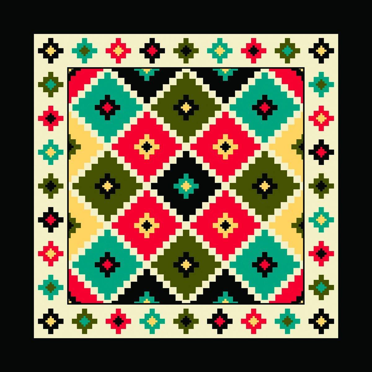 Desert Jewel Bandanna Assortment 4-Pack - Made In The USA decorative pattern featuring colorful geometric design