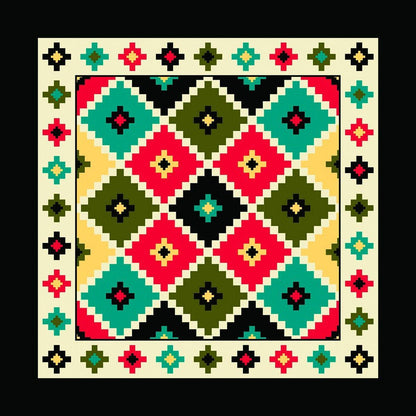 Desert Jewel Bandanna Assortment 4-Pack - Made In The USA decorative pattern featuring colorful geometric design