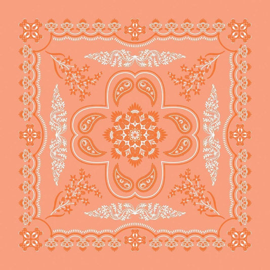 FLORAL PAISLEY 27" - The Bandanna Store - floral - coral paisley