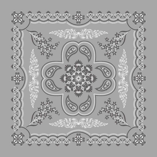 FLORAL PAISLEY 27" - gray - paisley - bandana