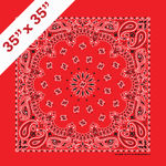 35" red paisley bandanna - bandana