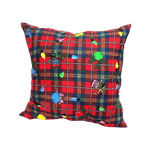 t tag: christmas lights pattern pillow