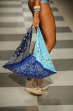 Girl walking with bag - Surf Paisley - The Bandanna Store